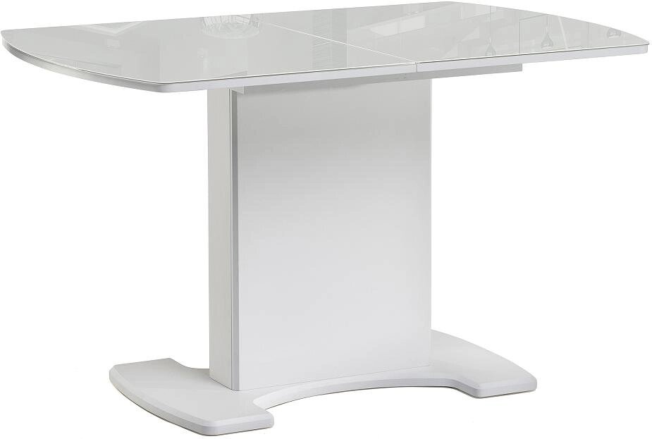 Стол стеклянный Палмер 120(160)х80х75 белое стекло/белый от компании Admi - фото 1