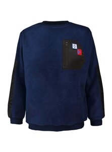 Свитшот из микрофлиса с накладным карманом МОСКВА, цвет синий (XXL)
