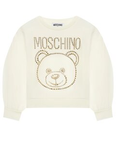 Свитшот с лого из золотых заклепок Moschino