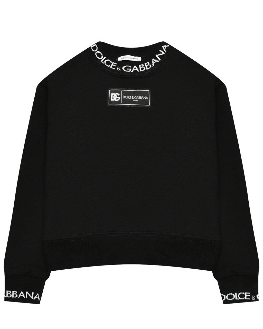 Свитшот с логотипом по горловине, черный Dolce&Gabbana от компании Admi - фото 1