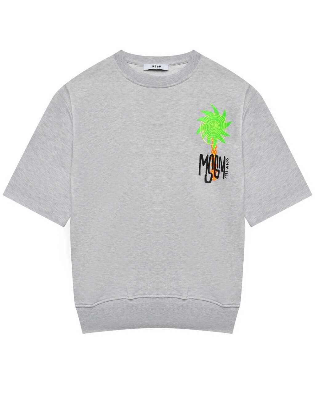 Свитшот с логотипом принт пальмы, серый MSGM от компании Admi - фото 1