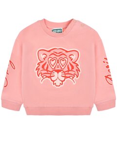 Свитшот с принтом тигра в очках, розовый KENZO