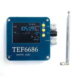 TEF6686 Полнодиапазонный Радио Приемник с большим LCD Дисплей Перезаряжаемый Батарея Большой радиус действия AM FM SW MW