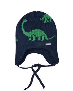 Темно-синяя шапка с принтом динозавр Il Trenino