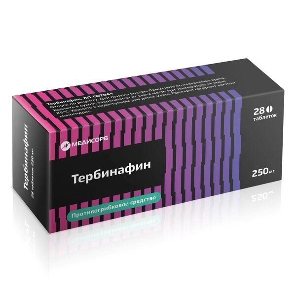 Тербинафин Медисорб таблетки 250мг 28шт от компании Admi - фото 1