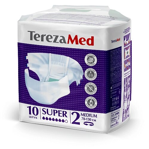 TEREZAMED Подгузники медицинские одноразовые впитывающие Medium Super (№2) 10 от компании Admi - фото 1