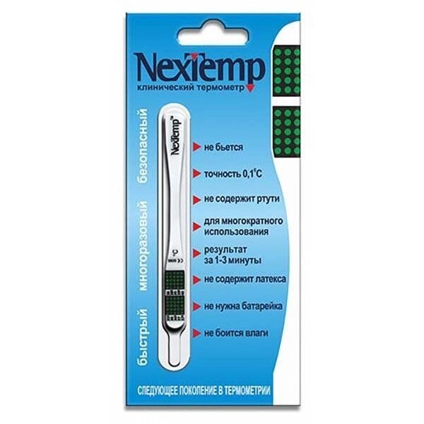 Термометр безртутный клинический с цветной индикаторной полоской NexTemp/НексТемп от компании Admi - фото 1