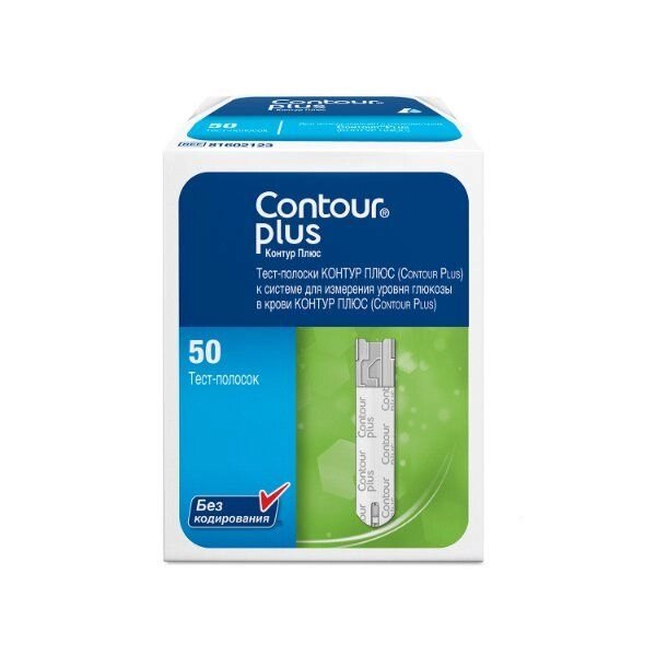 Тест-полоски для глюкометра Plus Contour/Контур 50шт от компании Admi - фото 1