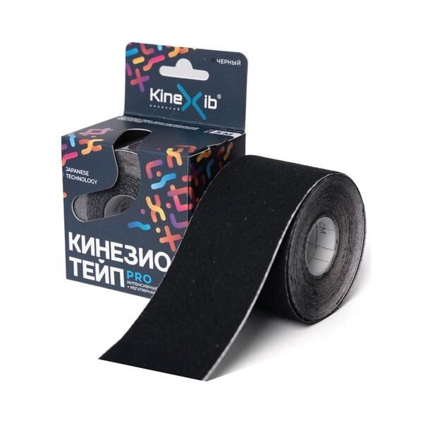 Тейп кинезио адгезивный восстанавливающий Kinexib PRO черный, 5х500см от компании Admi - фото 1