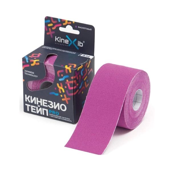 Тейп кинезио адгезивный восстанавливающий нестерильный фиолетовый Pro Kinexib 5м х 5см от компании Admi - фото 1