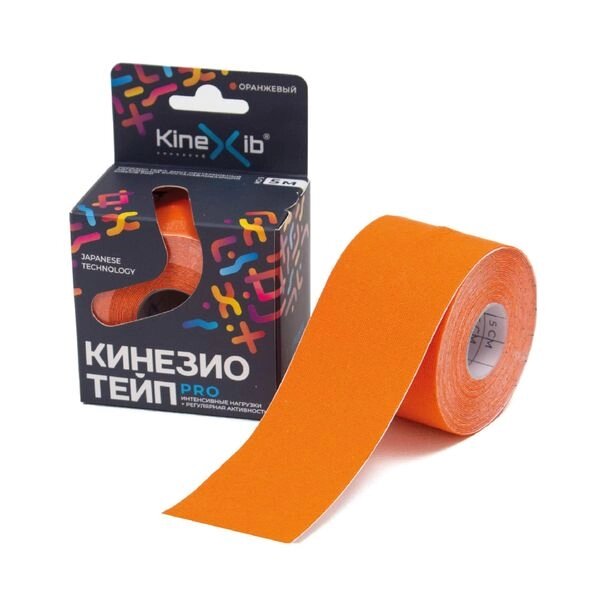 Тейп кинезио адгезивный восстанавливающий нестерильный оранжевый Pro Kinexib 5м х 5см от компании Admi - фото 1