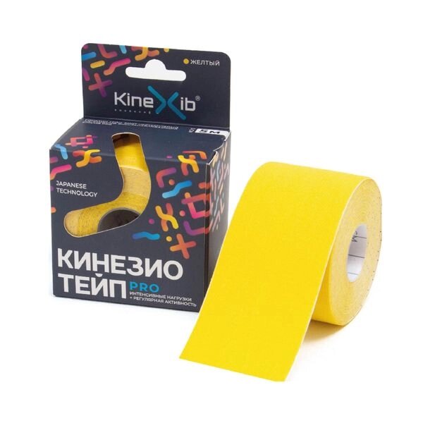 Тейп кинезио адгезивный восстанавливающий нестерильный желтый Pro Kinexib 5м х 5см от компании Admi - фото 1