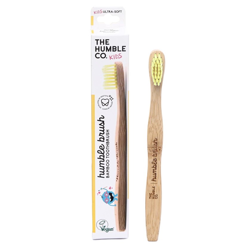 THE HUMBLE CO Зубная щетка детская из бамбука желтая ультрамягкая щетина от компании Admi - фото 1