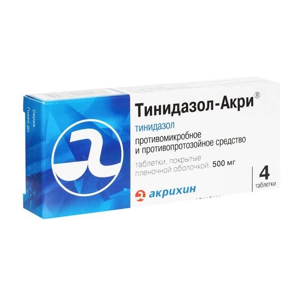 Тинидазол-Акри таблетки п/о плен. 500мг 4шт от компании Admi - фото 1