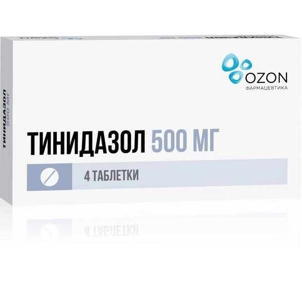 Тинидазол таблетки п/о плен. 500мг 4шт от компании Admi - фото 1