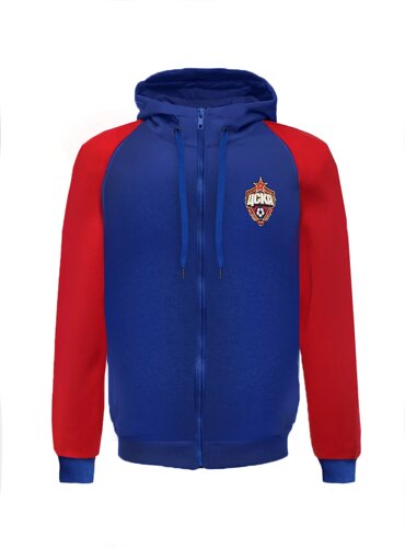 Толстовка на молнии «PFC CSKA MOSCOW est. 1911» красно-синяя (L)