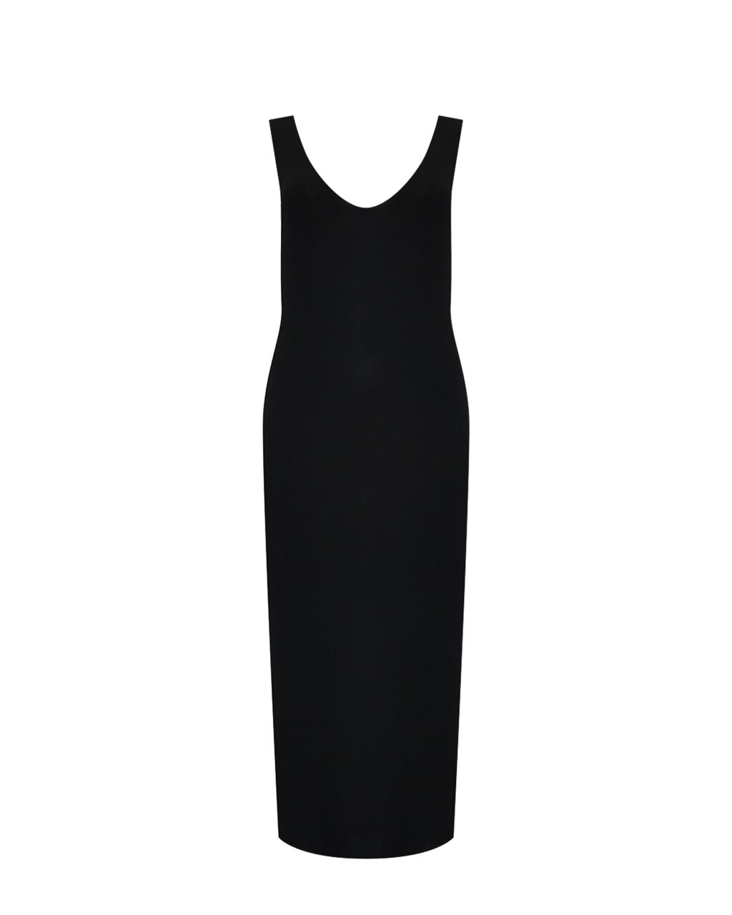 Трикотажное платье миди с V вырезом, черное Pietro Brunelli от компании Admi - фото 1