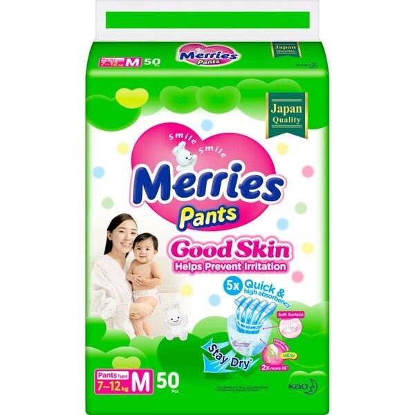 Трусики для детей Good Skin Merries/Меррис 7-12кг 50шт р. M от компании Admi - фото 1