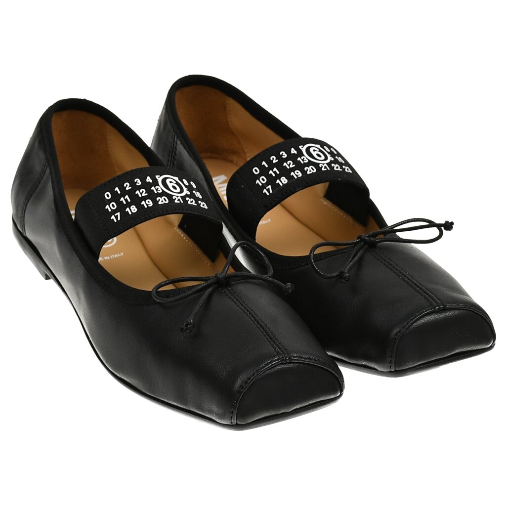 Туфли-балетки с квадратным носом, черные MM6 Maison Margiela от компании Admi - фото 1