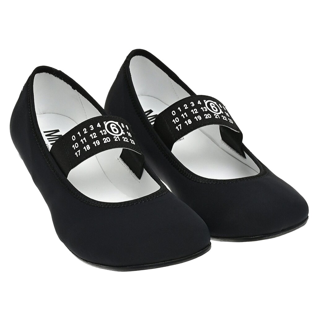 Туфли с белым лого, черные MM6 Maison Margiela от компании Admi - фото 1