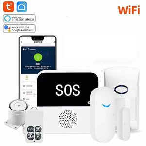Tuya WiFi Умная домашняя сигнализация Защита безопасности Набор Беспроводное приложение Дистанционный Мониторинг Противо