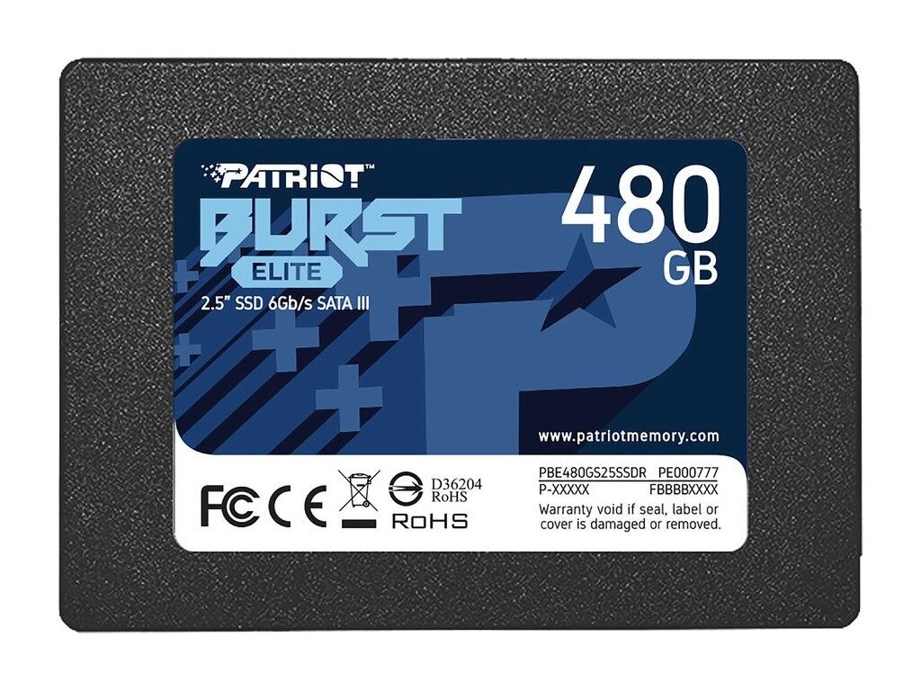 Твердотельный накопитель Patriot Memory Burst Elite 480Gb PBE480GS25SSDR от компании Admi - фото 1