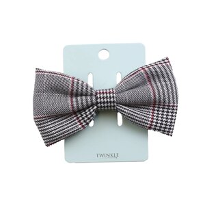 TWINKLE Заколка для волос с бантом Gray Checker