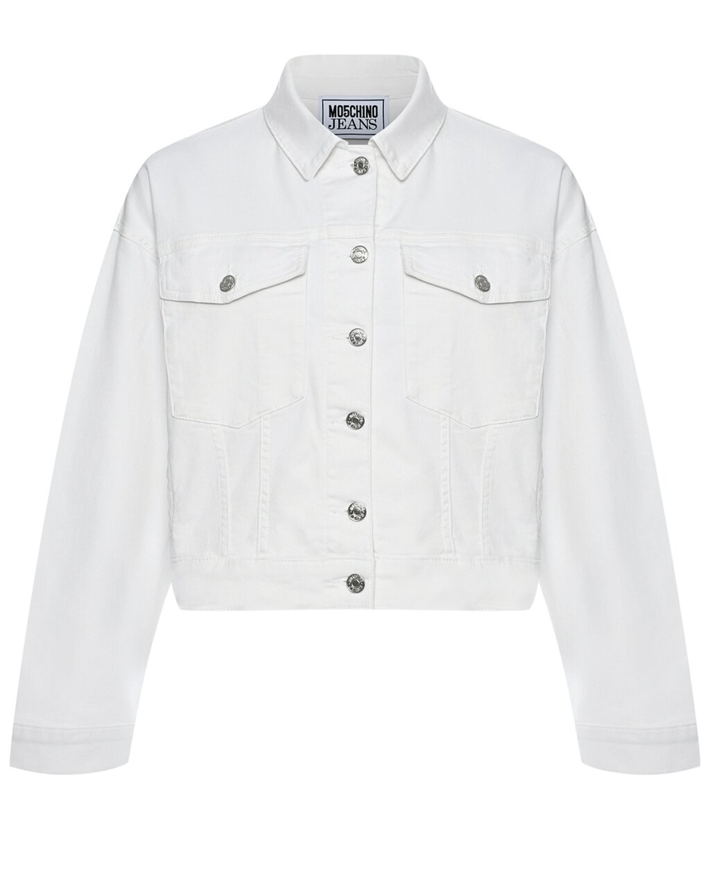 Укороченная джинсовая куртка, белая Mo5ch1no Jeans от компании Admi - фото 1