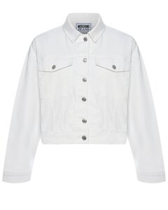 Укороченная джинсовая куртка, белая Mo5ch1no Jeans