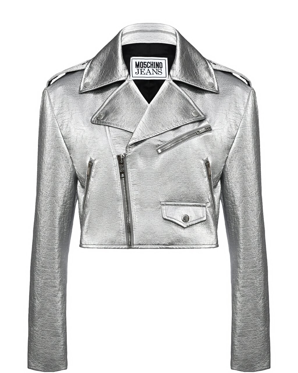 Укороченная куртка-косуха из эко-кожи Mo5ch1no Jeans от компании Admi - фото 1