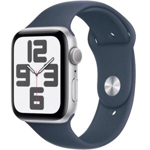 Умные часы Apple Watch SE 2023, 44 мм, Storm Blue Sport Band, Silver Aluminium, Size S/M (MREC3)
