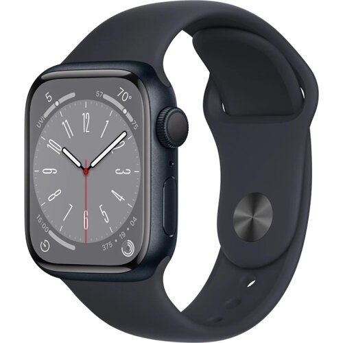 Умные часы Apple Watch Series 8, 41 мм, M/L, Sport band, Midnight Aluminium (MNU83)