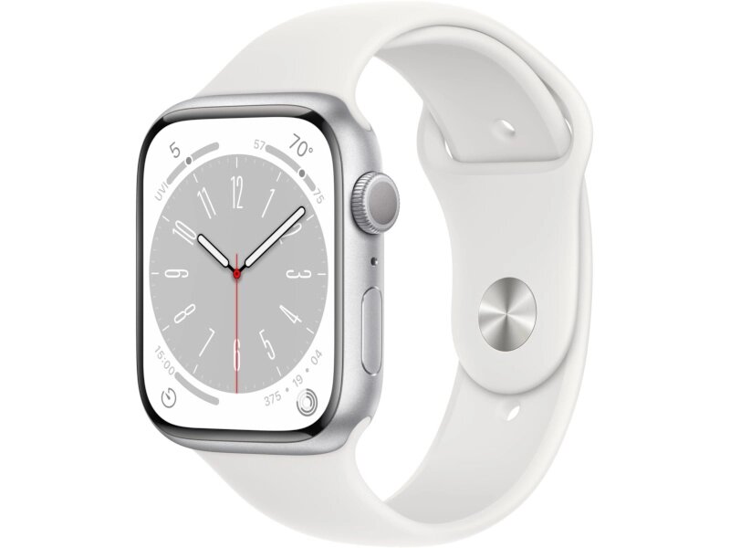 Умные часы Apple Watch Series 8 45mm Aluminum Case with Sport Band M/L Silver/White от компании Admi - фото 1