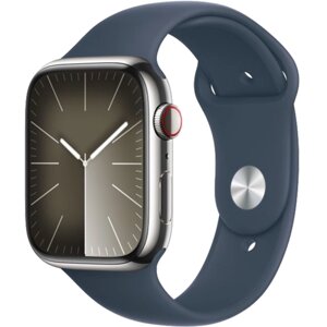 Умные часы Apple Watch Series 9, 41 мм, Blue Sport Band, Stainless Steel, Size S/M (MRJT3)