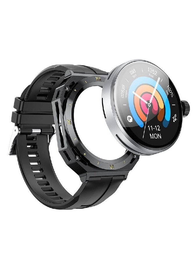 Умные часы HOCO, Y14, bluetooth 5.0, водонепрониаемые, черный цвет от компании Admi - фото 1