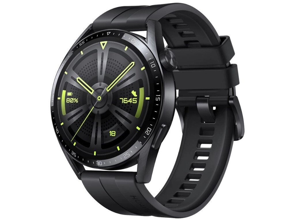 Умные часы Huawei GT 3 JPT-B19 / JPT-B29 Black SS-Black Fluoroelastomer 55026974 / 55028464 от компании Admi - фото 1