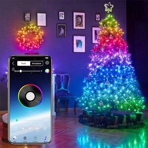 USB Fairy Lights LED String Lights Music Sync Bluetooth APP Phone Indoor На открытом воздухе Twinkle Lights 32.8FT Подве