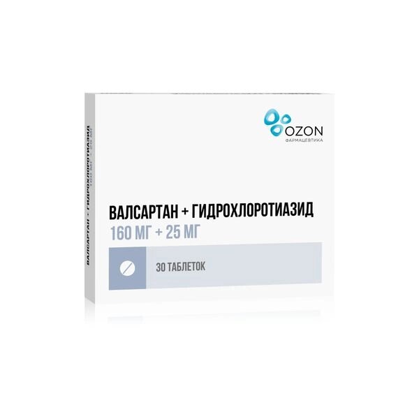 Валсартан+Гидрохлоротиазид таблетки п/о плен. 80мг+12,5мг 30шт от компании Admi - фото 1