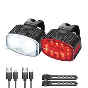 Велосипедный USB-перезаряжаемый задний фонарь, комплект передних фонарей, задний фонарь для велосипеда, светодиодный зад