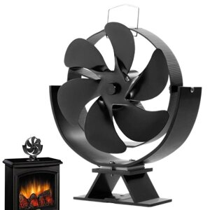 Вентилятор для камина с 6 лезвиями для дровяной горелки Мини-вентилятор для тепловой печи Эко-вентилятор Тихий дом Эффек