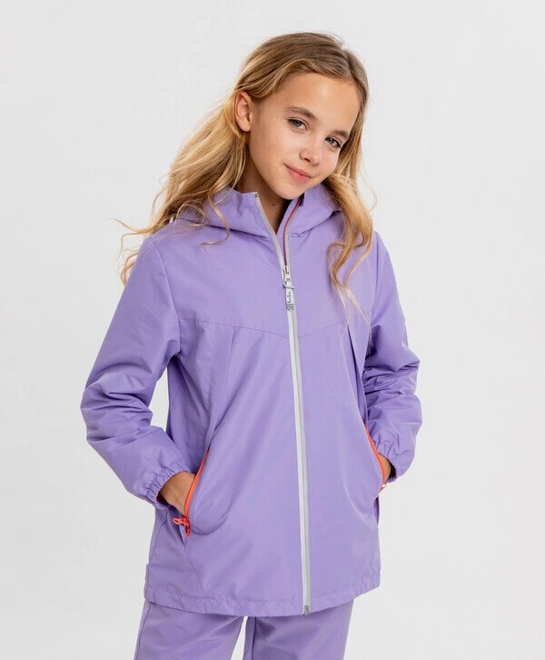 Ветровка softshell с капюшоном фиолетовая для девочки Button Blue (104) от компании Admi - фото 1