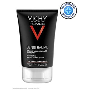 VICHY Homme Sensi Baume Смягчающий бальзам после бритья для мужчин, с термальной водой и эперулином