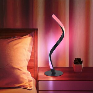 Wi-Fi Спираль Прикроватная тумбочка Лампа RGB LED Ночной свет Поддержка голосового управления Приложение Tuya Smart Life