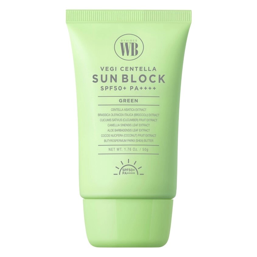 WONDER BATH Средство для лица солнцезащитное с экстрактом центеллы азиатской SPF50+ PA++++ Vegi Centella Sun Block Green от компании Admi - фото 1