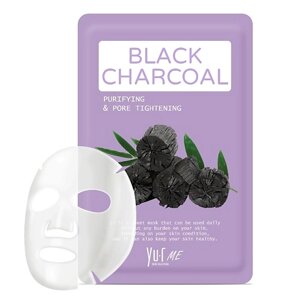 YU. R Тканевая маска для лица с экстрактом угля ME Black Charcoal Sheet Mask 25.0