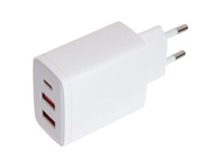 Зарядное устройство Baseus Compact Quick Charger 2xUSB USB Type-C 30W EU White CCXJ-E02