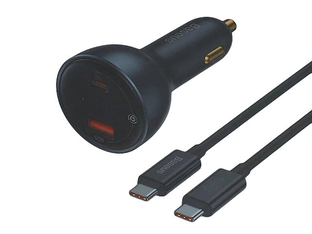 Зарядное устройство Baseus Digital Display PD3.1 Dual U+C 140W + кабель Type-C Black CGZX070001 от компании Admi - фото 1