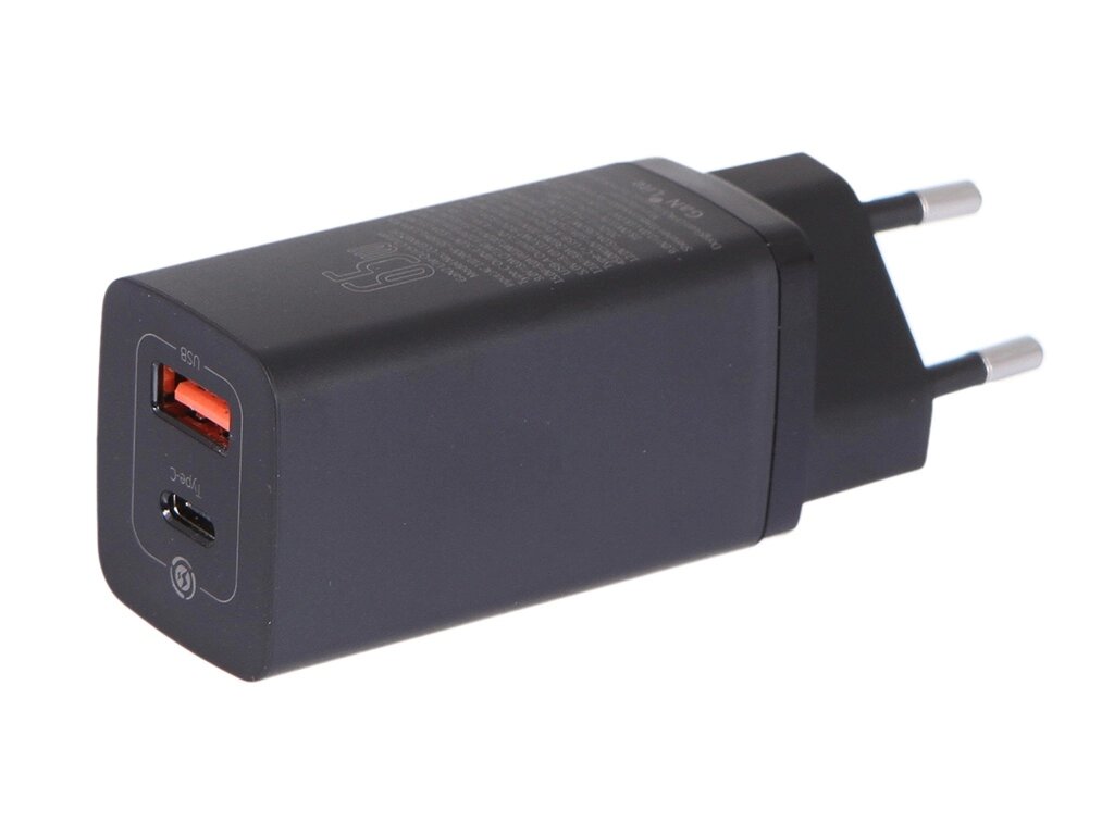 Зарядное устройство Baseus GaN2 Lite Quick ChargerC+U 65W EU Black CCGAN2L-B01 от компании Admi - фото 1