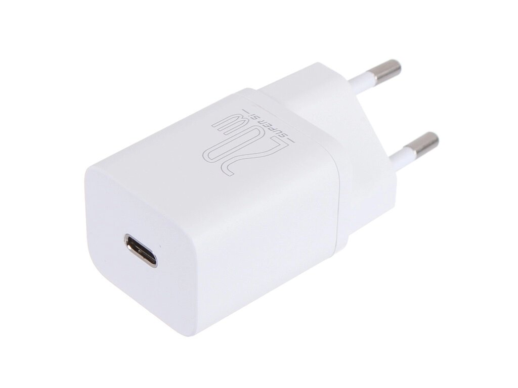 Зарядное устройство Baseus Super Si Quick Charger 1C 20W EU Sets White + Type-C - Lightning TZCCSUP-B02 от компании Admi - фото 1