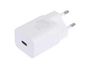 Зарядное устройство Baseus Super Si Quick Charger 1C 20W EU Sets White + Type-C - Lightning TZCCSUP-B02